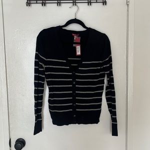 Black & Gray striped cardigan